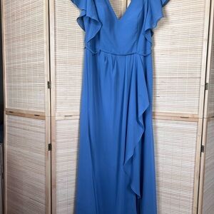 Celebrate It Blue Ruffle Wedding Dress